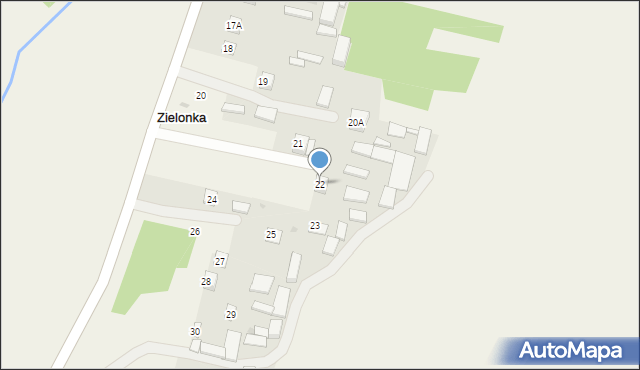 Zielonka, Zielonka, 22, mapa Zielonka