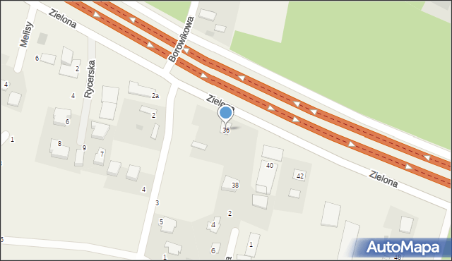 Zielonka, Zielona, 36, mapa Zielonka