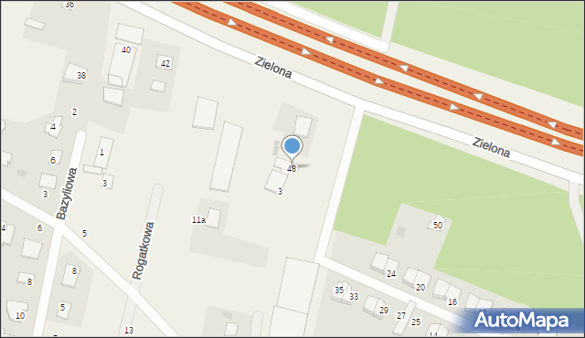 Zielonka, Zielona, 48, mapa Zielonka