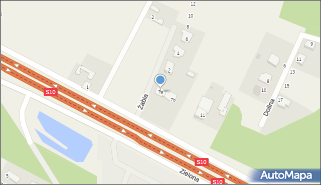 Zielonka, Zielona, 7a, mapa Zielonka