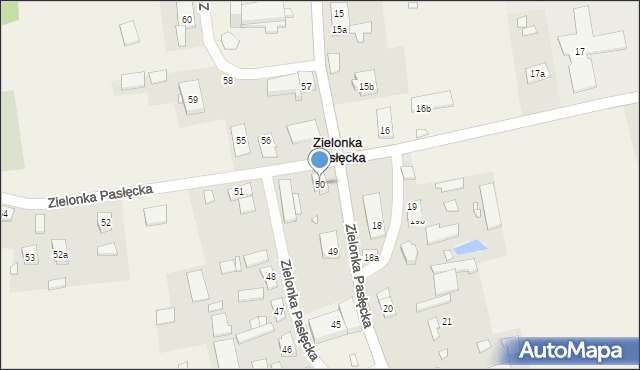 Zielonka Pasłęcka, Zielonka Pasłęcka, 50, mapa Zielonka Pasłęcka