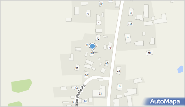 Zielonka Pasłęcka, Zielonka Pasłęcka, 68, mapa Zielonka Pasłęcka
