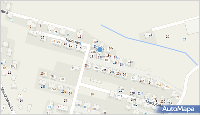 Zielonki, Zielna, 18b, mapa Zielonki