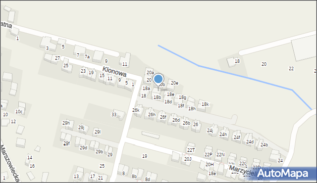 Zielonki, Zielna, 18c, mapa Zielonki