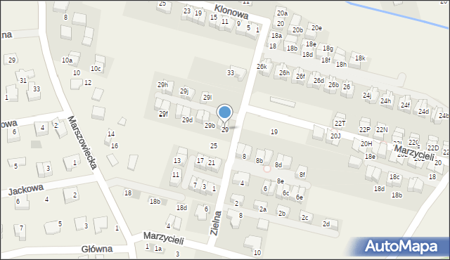 Zielonki, Zielna, 29, mapa Zielonki