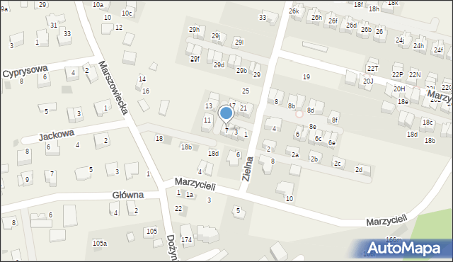 Zielonki, Zielna, 7, mapa Zielonki