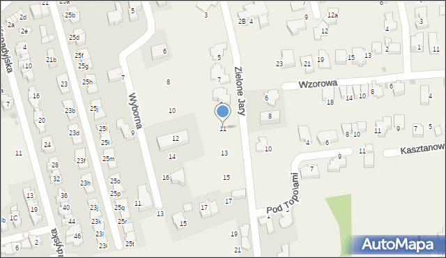 Zielonki, Zielone Jary, 11, mapa Zielonki