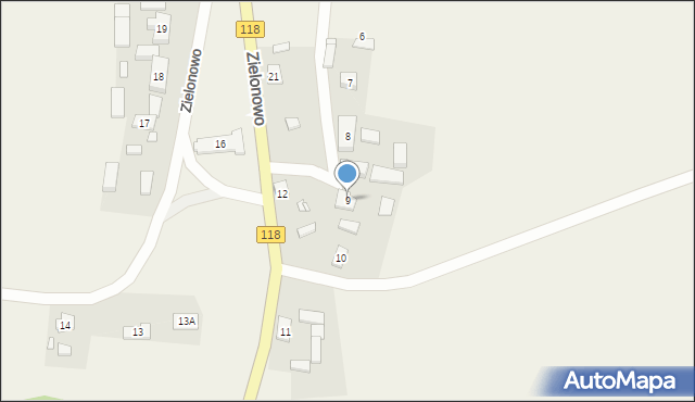 Zielonowo, Zielonowo, 9, mapa Zielonowo