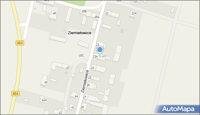 Ziemiełowice, Ziemiełowice, 23B, mapa Ziemiełowice