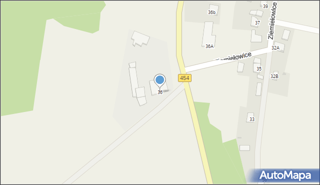 Ziemiełowice, Ziemiełowice, 36, mapa Ziemiełowice