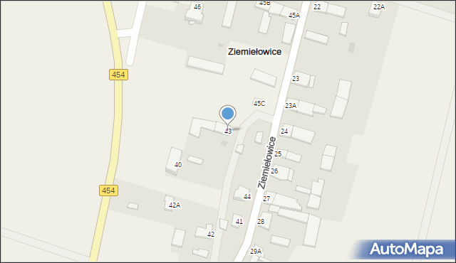 Ziemiełowice, Ziemiełowice, 43, mapa Ziemiełowice