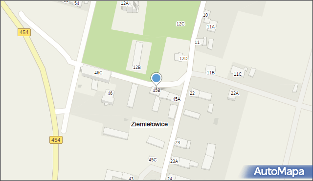 Ziemiełowice, Ziemiełowice, 45B, mapa Ziemiełowice