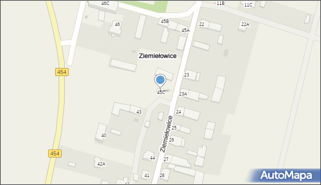 Ziemiełowice, Ziemiełowice, 45C, mapa Ziemiełowice