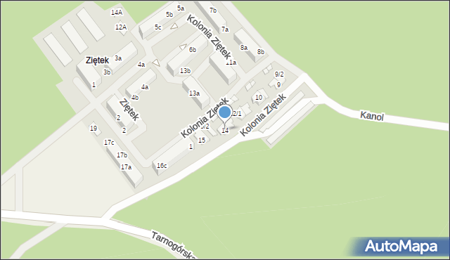 Ziętek, Ziętek, 14, mapa Ziętek
