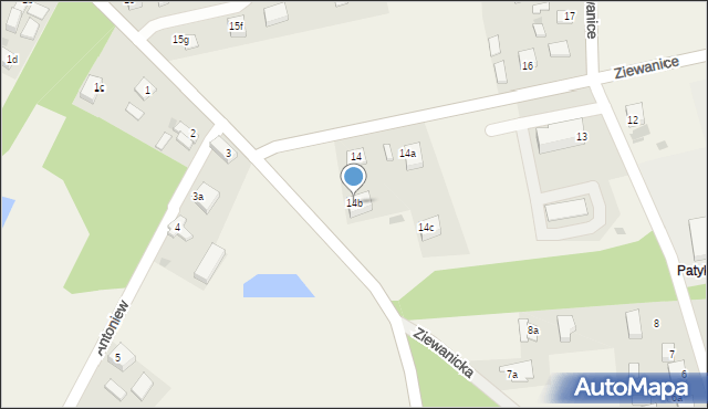 Ziewanice, Ziewanice, 14b, mapa Ziewanice