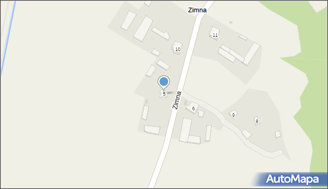 Zimna, Zimna, 5, mapa Zimna