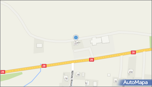 Zimna Woda, Zimna Woda, 117, mapa Zimna Woda