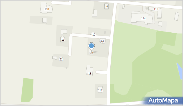 Zimna Woda, Zimna Woda, 12, mapa Zimna Woda