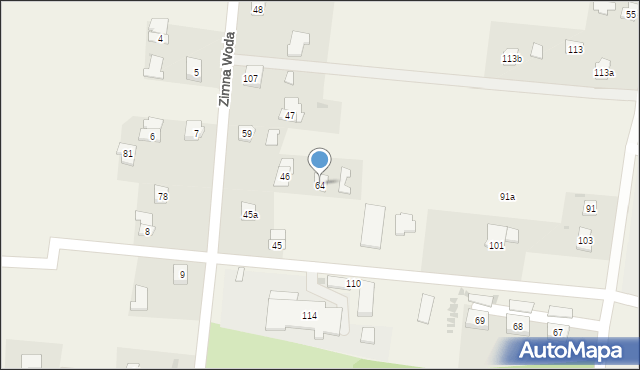 Zimna Woda, Zimna Woda, 64, mapa Zimna Woda