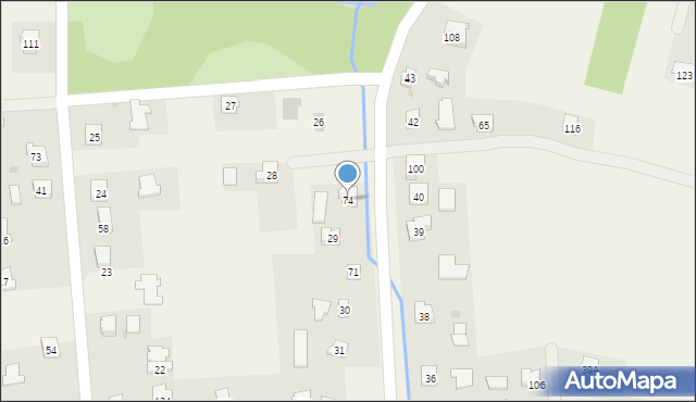 Zimna Woda, Zimna Woda, 74, mapa Zimna Woda