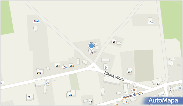 Zimna Woda, Zimna Woda, 16, mapa Zimna Woda