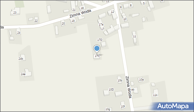 Zimna Woda, Zimna Woda, 17C, mapa Zimna Woda