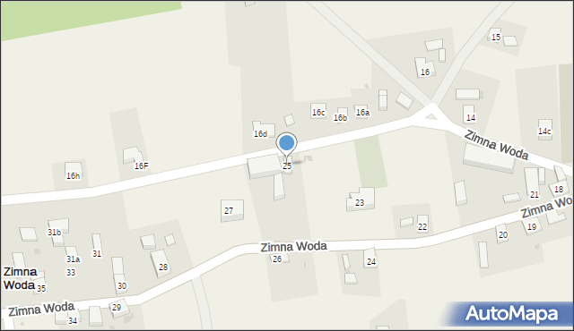 Zimna Woda, Zimna Woda, 25, mapa Zimna Woda