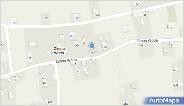 Zimna Woda, Zimna Woda, 30, mapa Zimna Woda