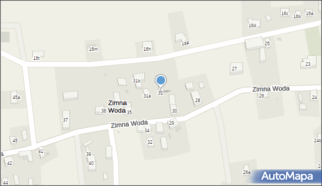 Zimna Woda, Zimna Woda, 31, mapa Zimna Woda