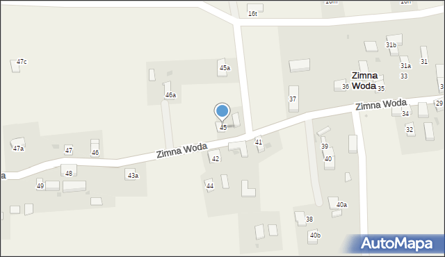 Zimna Woda, Zimna Woda, 45, mapa Zimna Woda