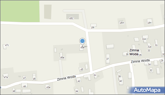 Zimna Woda, Zimna Woda, 45a, mapa Zimna Woda