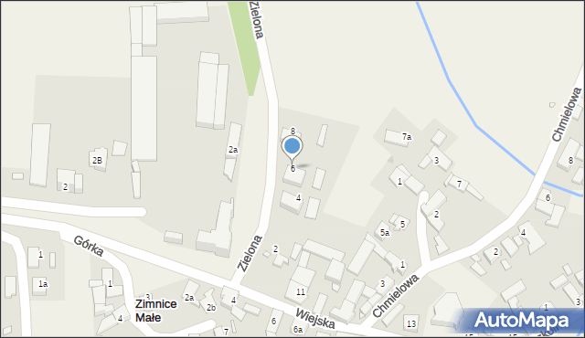 Zimnice Małe, Zielona, 6, mapa Zimnice Małe