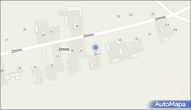 Zimno, Zimno, 27, mapa Zimno