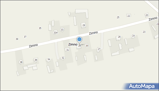 Zimno, Zimno, 28, mapa Zimno