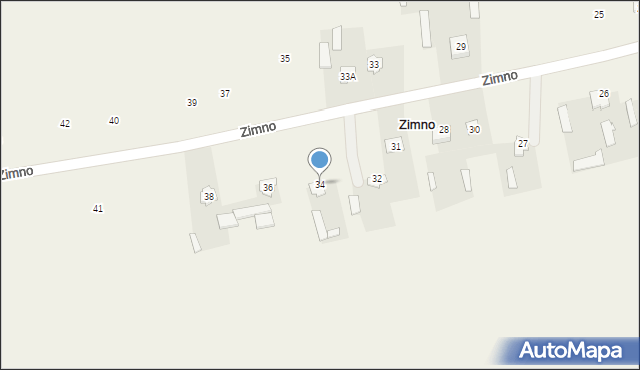 Zimno, Zimno, 34, mapa Zimno