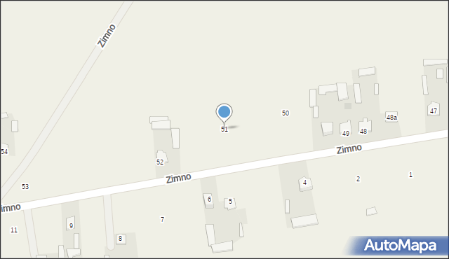 Zimno, Zimno, 51, mapa Zimno