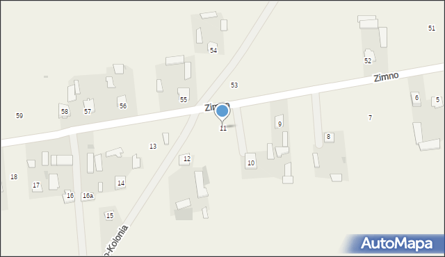 Zimno-Kolonia, Zimno-Kolonia, 11, mapa Zimno-Kolonia