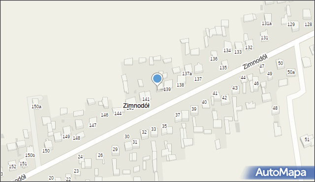 Zimnodół, Zimnodół, 140, mapa Zimnodół