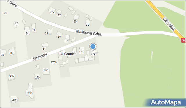 Zimnodół, Zimnodół, 174, mapa Zimnodół