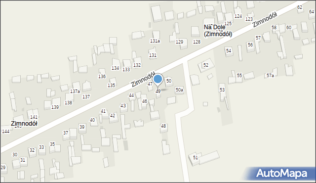Zimnodół, Zimnodół, 49, mapa Zimnodół