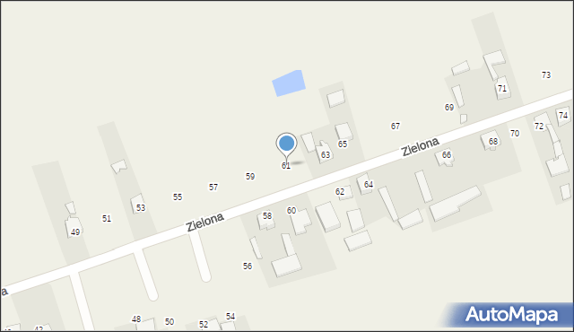 Złochowice, Zielona, 61, mapa Złochowice