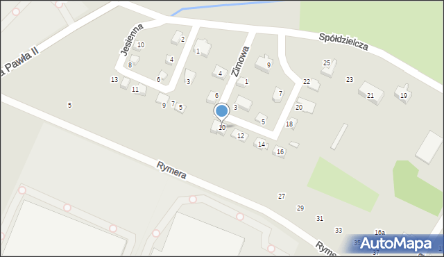 Żory, Zimowa, 10, mapa Żor