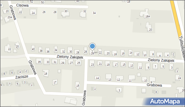 Żychlin, Zielony Zakątek, 24, mapa Żychlin
