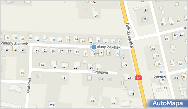 Żychlin, Zielony Zakątek, 9, mapa Żychlin