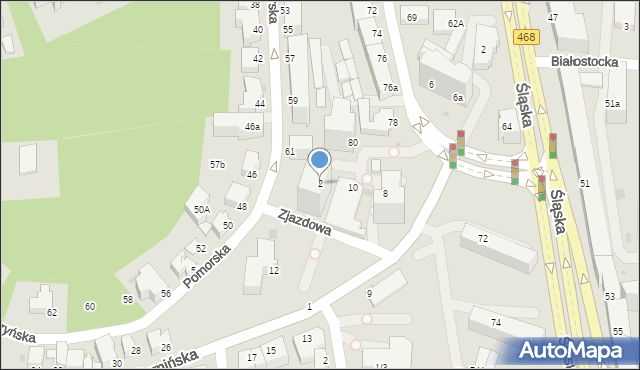 Gdynia, Zjazdowa, 2, mapa Gdyni