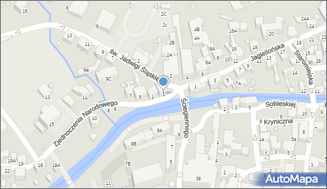 Jelenia Góra, Zjednoczenia Narodowego, 1, mapa Jelenia Góra