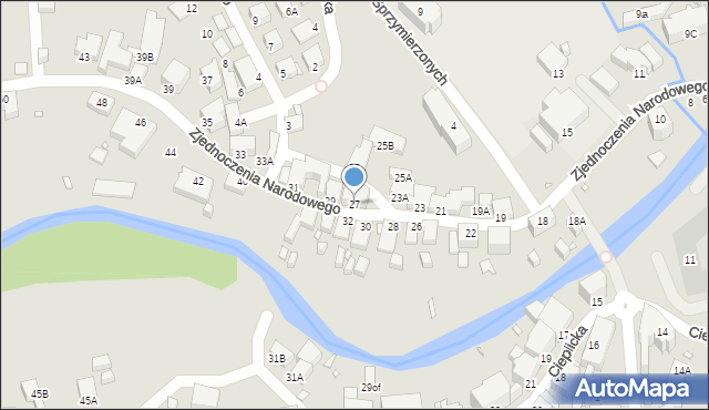 Jelenia Góra, Zjednoczenia Narodowego, 27, mapa Jelenia Góra