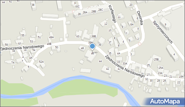 Jelenia Góra, Zjednoczenia Narodowego, 46, mapa Jelenia Góra