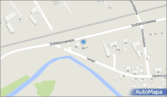 Jelenia Góra, Zjednoczenia Narodowego, 69A, mapa Jelenia Góra