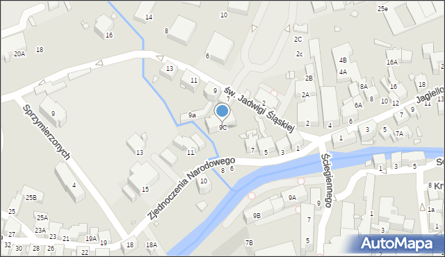 Jelenia Góra, Zjednoczenia Narodowego, 9C, mapa Jelenia Góra